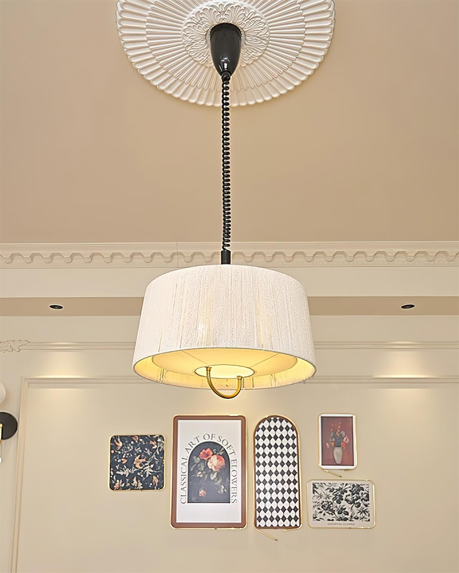 Delaney Lampe Pendante Plissée Ajustable Élégante - Neutralighting