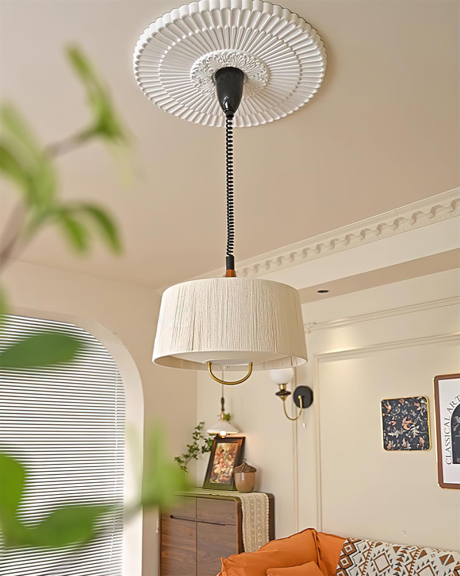 Delaney Lampe Pendante Plissée Ajustable Élégante - Neutralighting