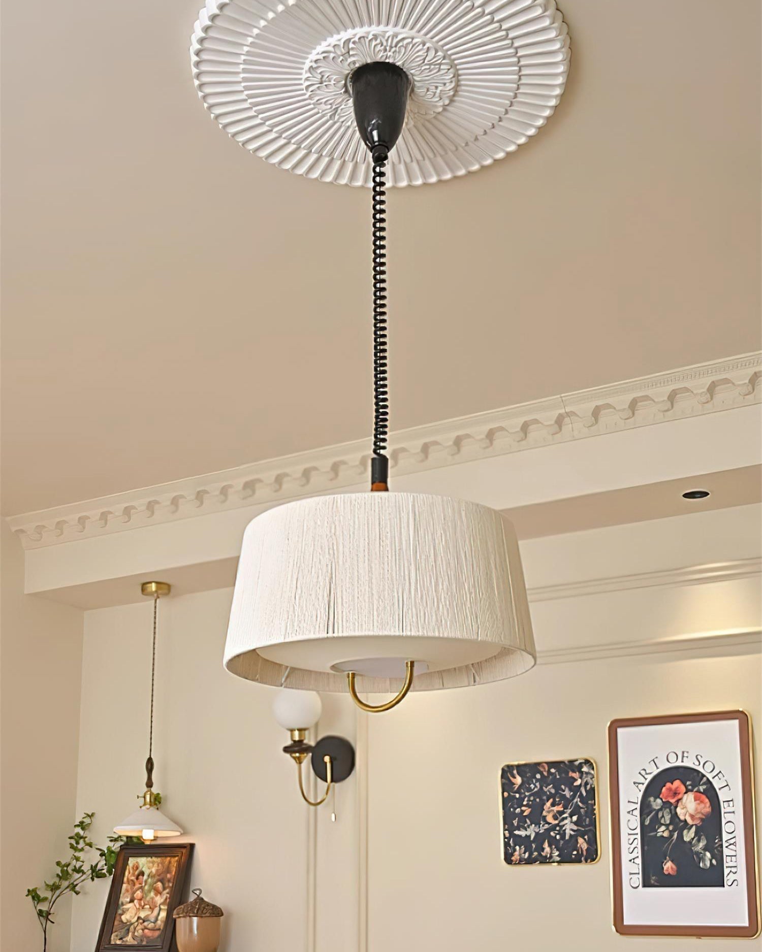 Delaney Lampe Pendante Plissée Ajustable Élégante - Neutralighting