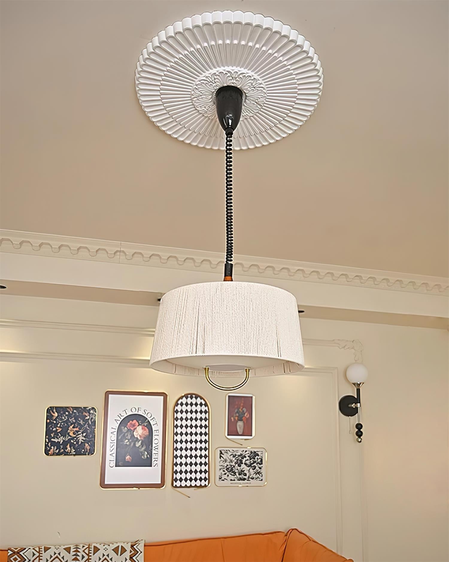Delaney Lampe Pendante Plissée Ajustable Élégante - Neutralighting