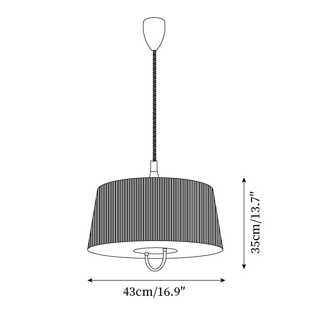 Delaney Lampe Pendante Plissée Ajustable Élégante - Neutralighting