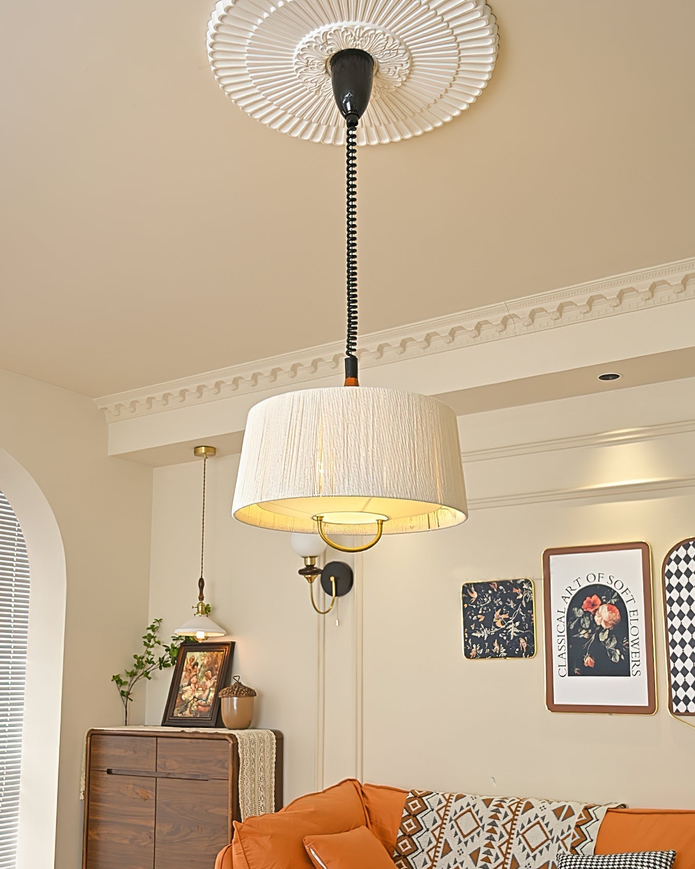 Delaney Lampe Pendante Plissée Ajustable Élégante - Neutralighting