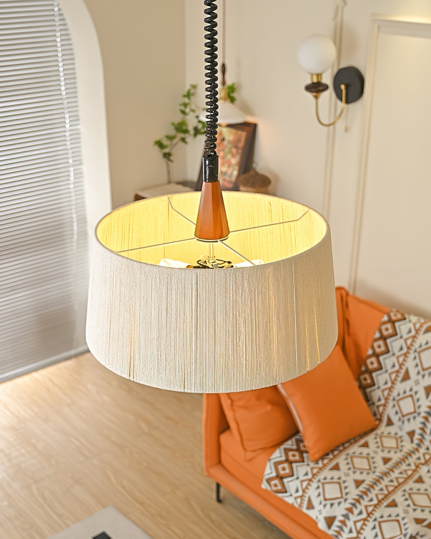 Delaney Lampe Pendante Plissée Ajustable Élégante - Neutralighting