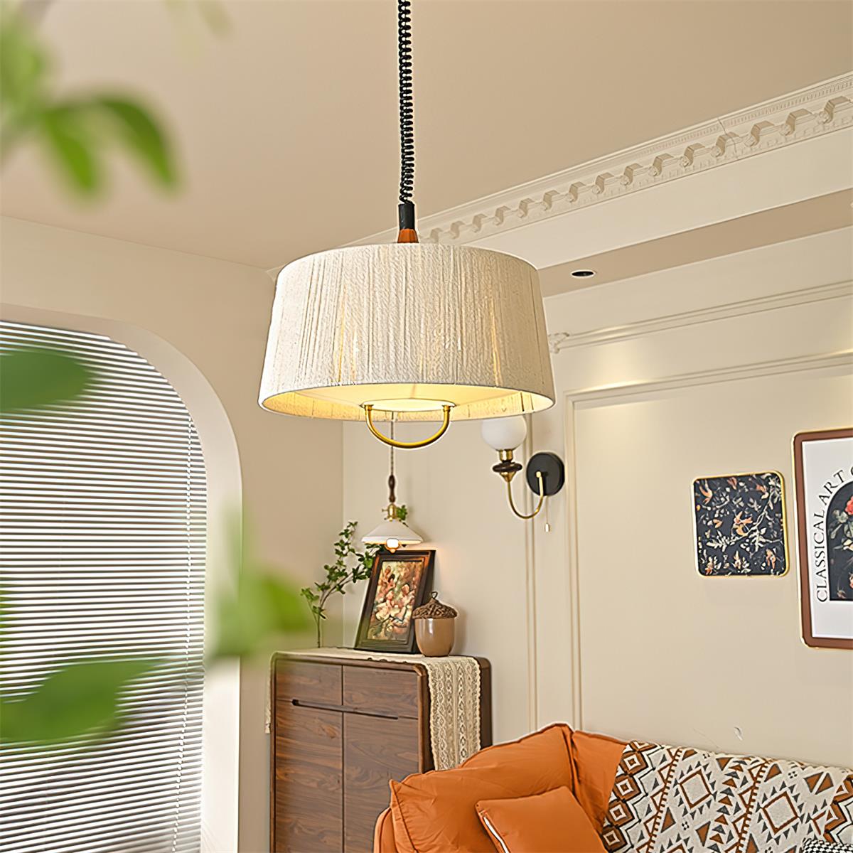 Delaney Lampe Pendante Plissée Ajustable Élégante - Neutralighting