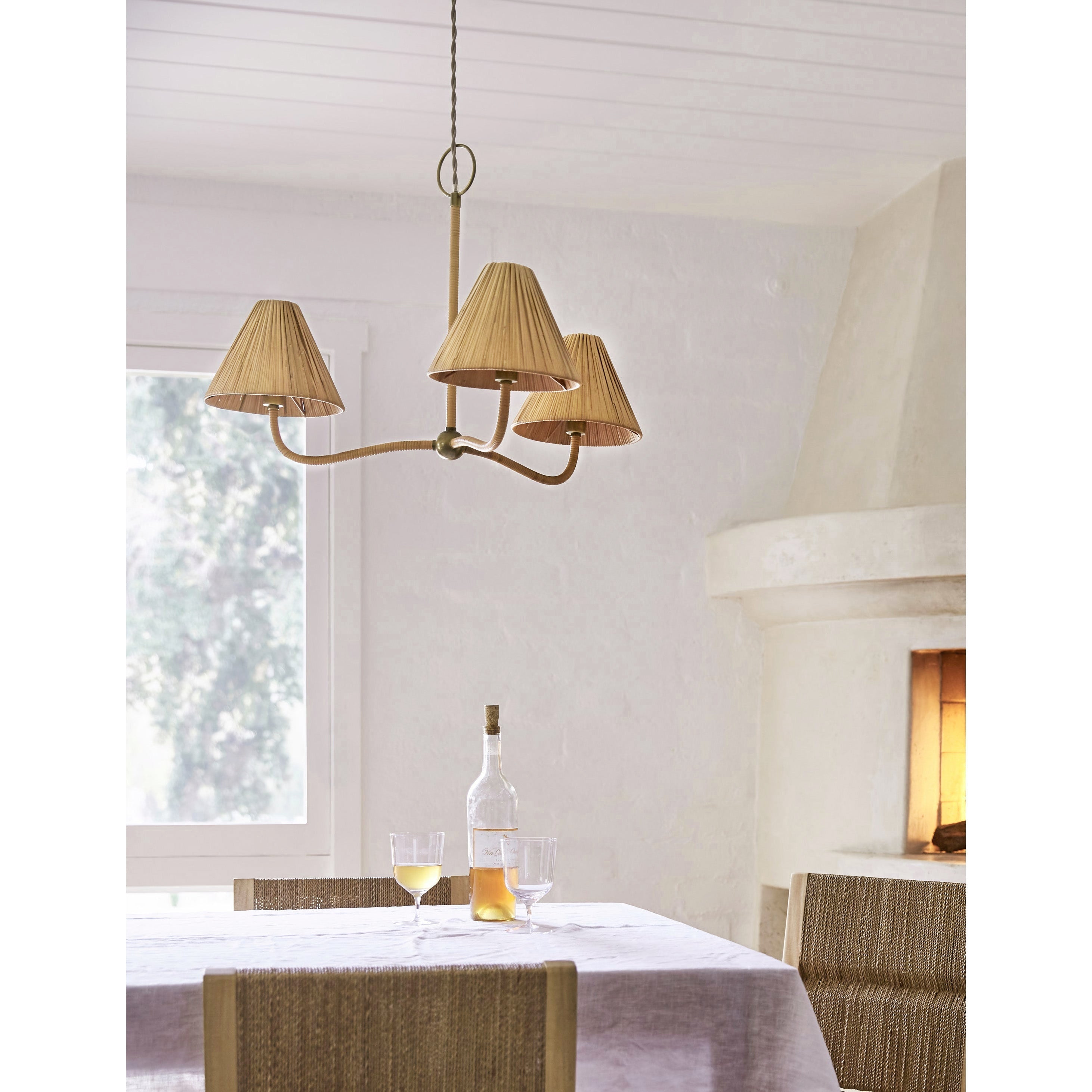 Delphine Chandelier Métal Rattan Tissé Naturel Élégance - Neutralighting