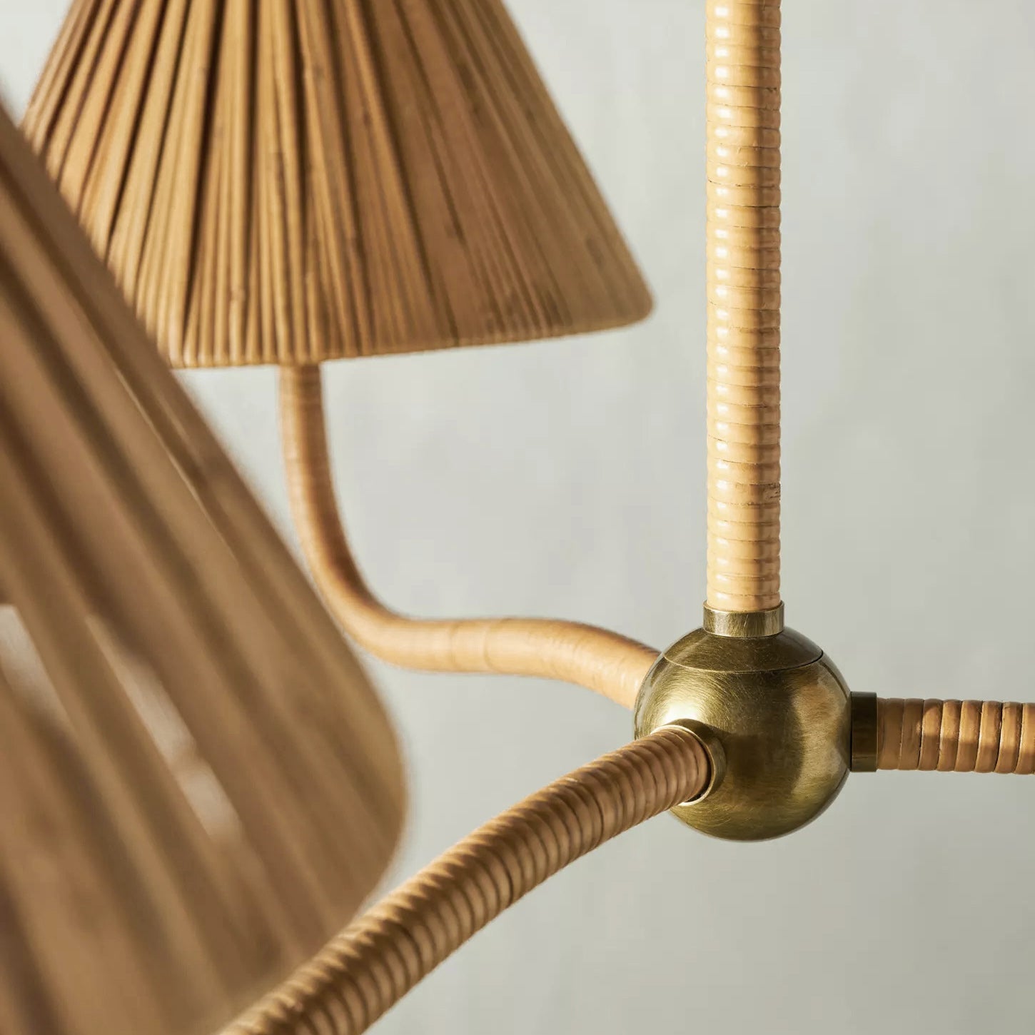 Delphine Chandelier Métal Rattan Tissé Naturel Élégance - Neutralighting