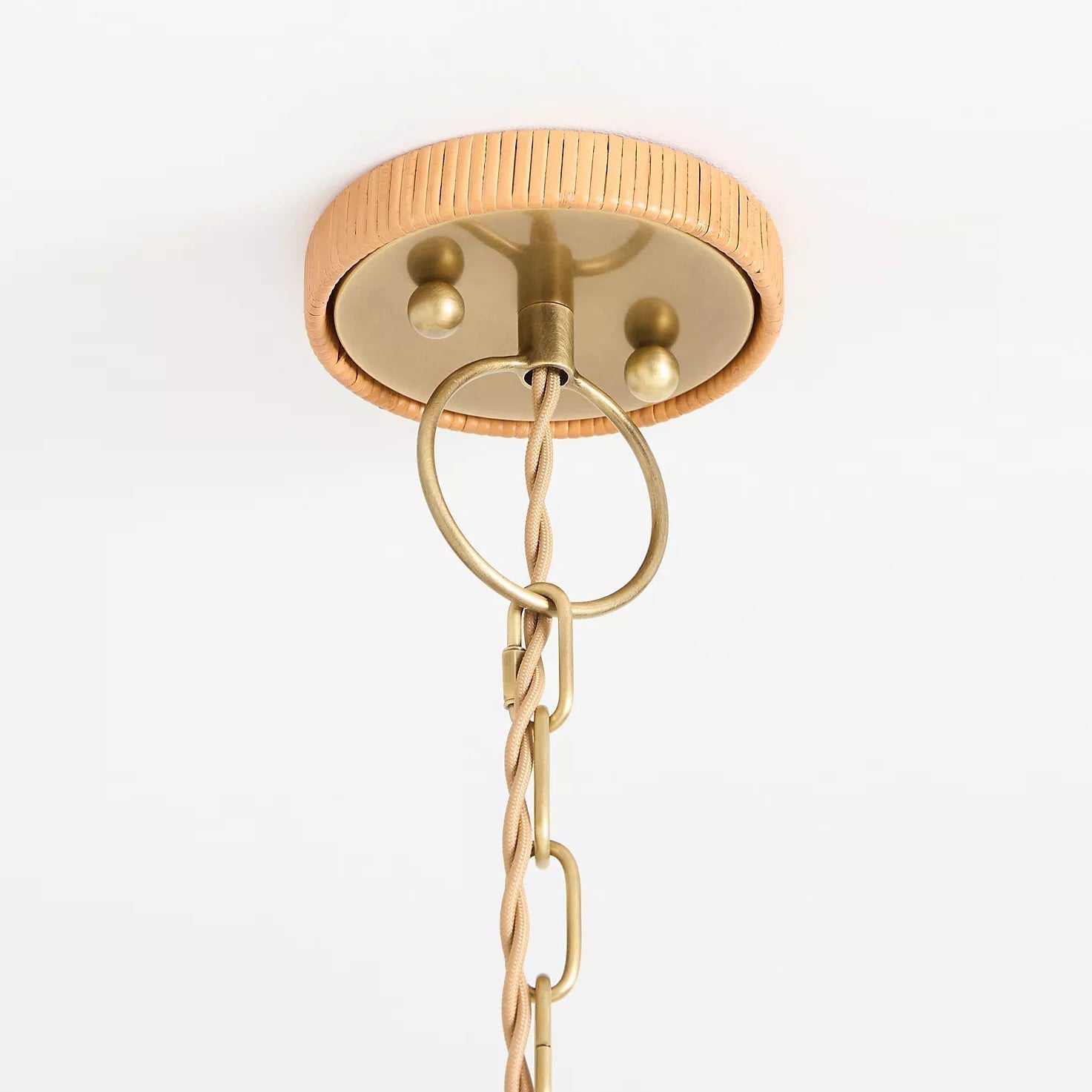 Delphine Chandelier Métal Rattan Tissé Naturel Élégance - Neutralighting
