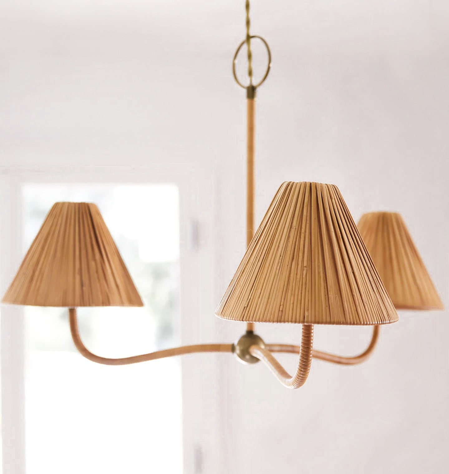 Delphine Chandelier Métal Rattan Tissé Naturel Élégance - Neutralighting