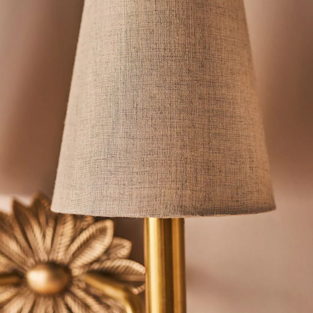 Violet Applique Murale Intérieure en Tissu avec Plaque Florale - Neutralighting