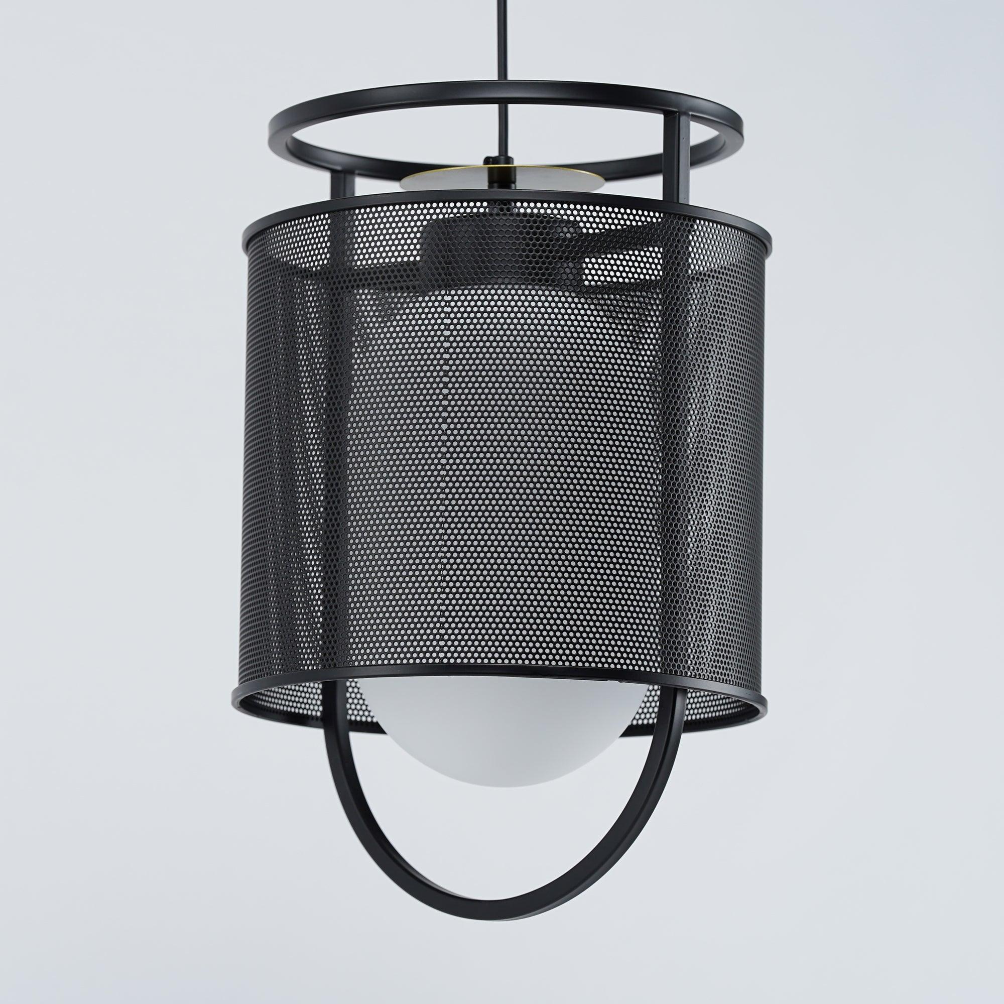 Solara Suspension Cylindre en Maille Accent en Laiton Industriel - Neutralighting