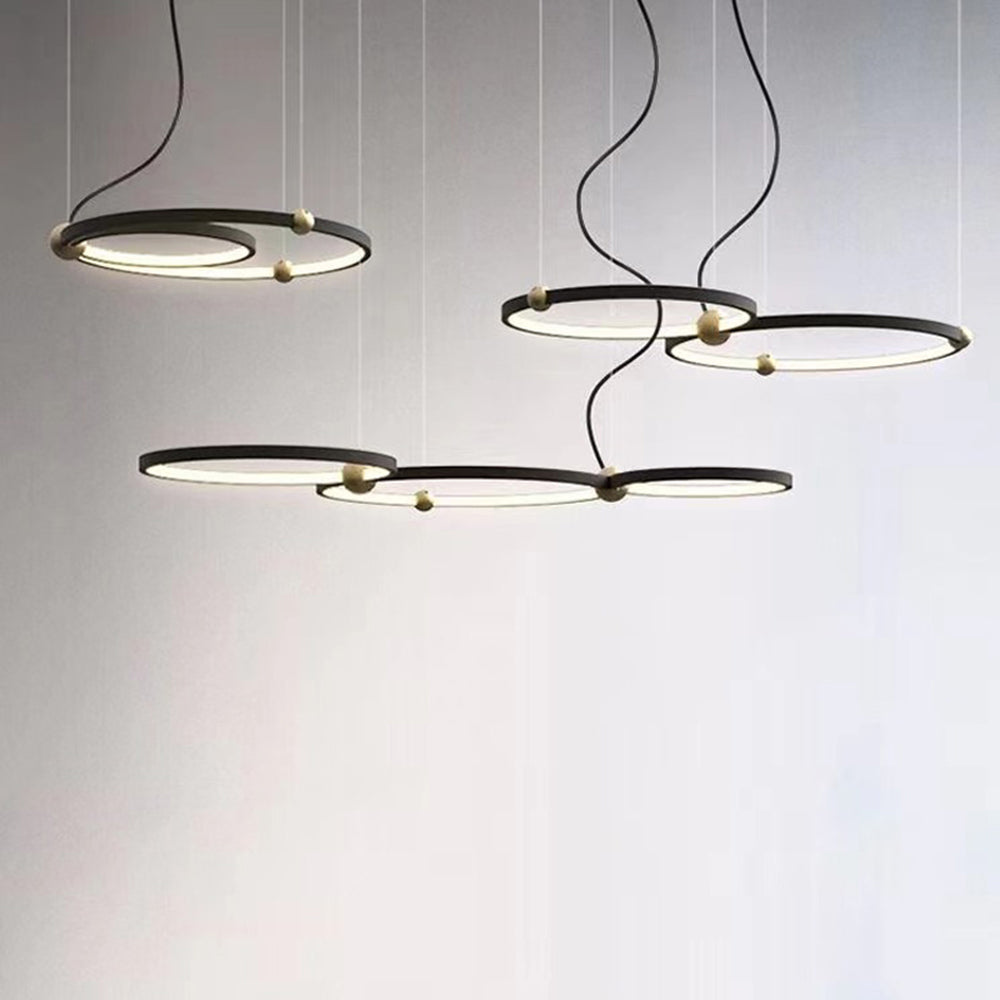 Arisha Suspension Anneau Moderne, Métal/Acrylique, Noir, Salon/Salle à Manger - Neutralighting