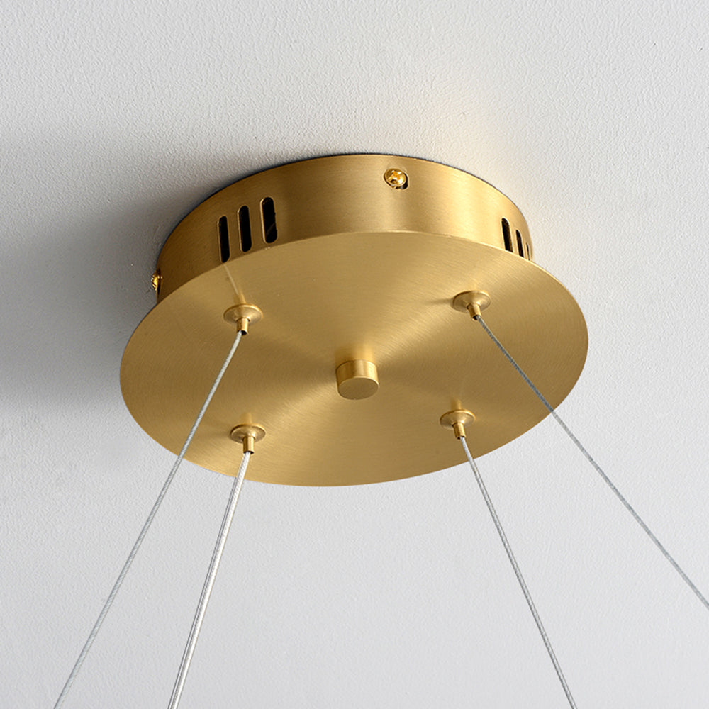 Valentina Suspenison Anneau Suède, Métal/Acrylique, Doré, Salle à Manger/Salon - Neutralighting