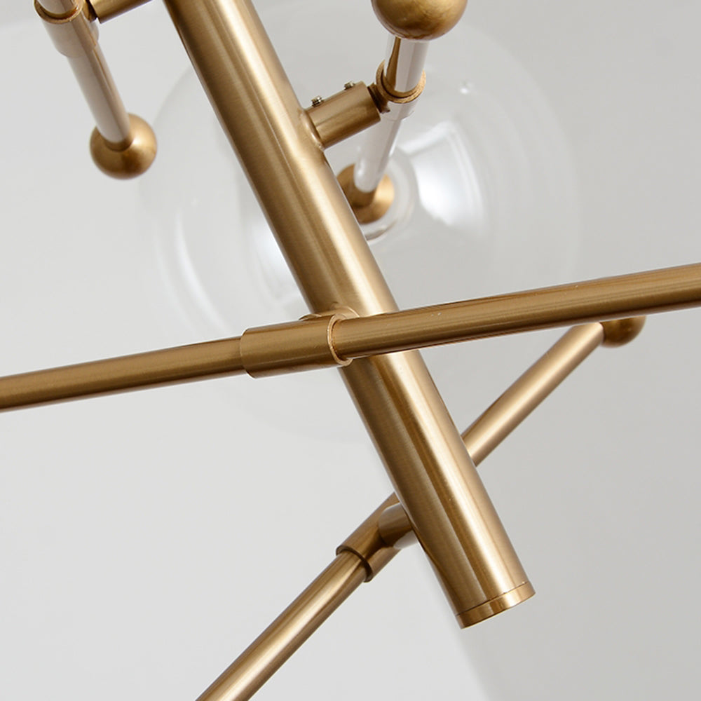 Valentina Lustre Multi Moderne, Métal/Verre, Noir/Doré, Salon - Neutralighting