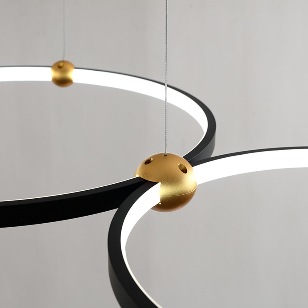 Arisha Suspension Anneau Moderne, Métal/Acrylique, Noir, Salon/Salle à Manger - Neutralighting