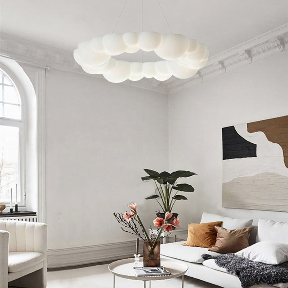 Arisha Plafonnier/Suspension Petale Moderne, Metal/Acrylique, Blanc, Salon - Neutralighting