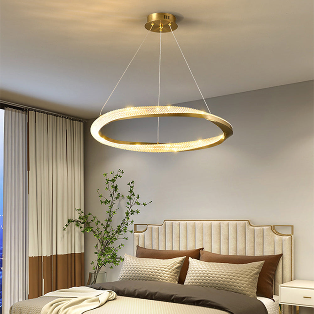 Arisha Suspension Anneau Moderne, Métal/Acrylique, Or/Argent, Salon/Chambre à Coucher - Neutralighting