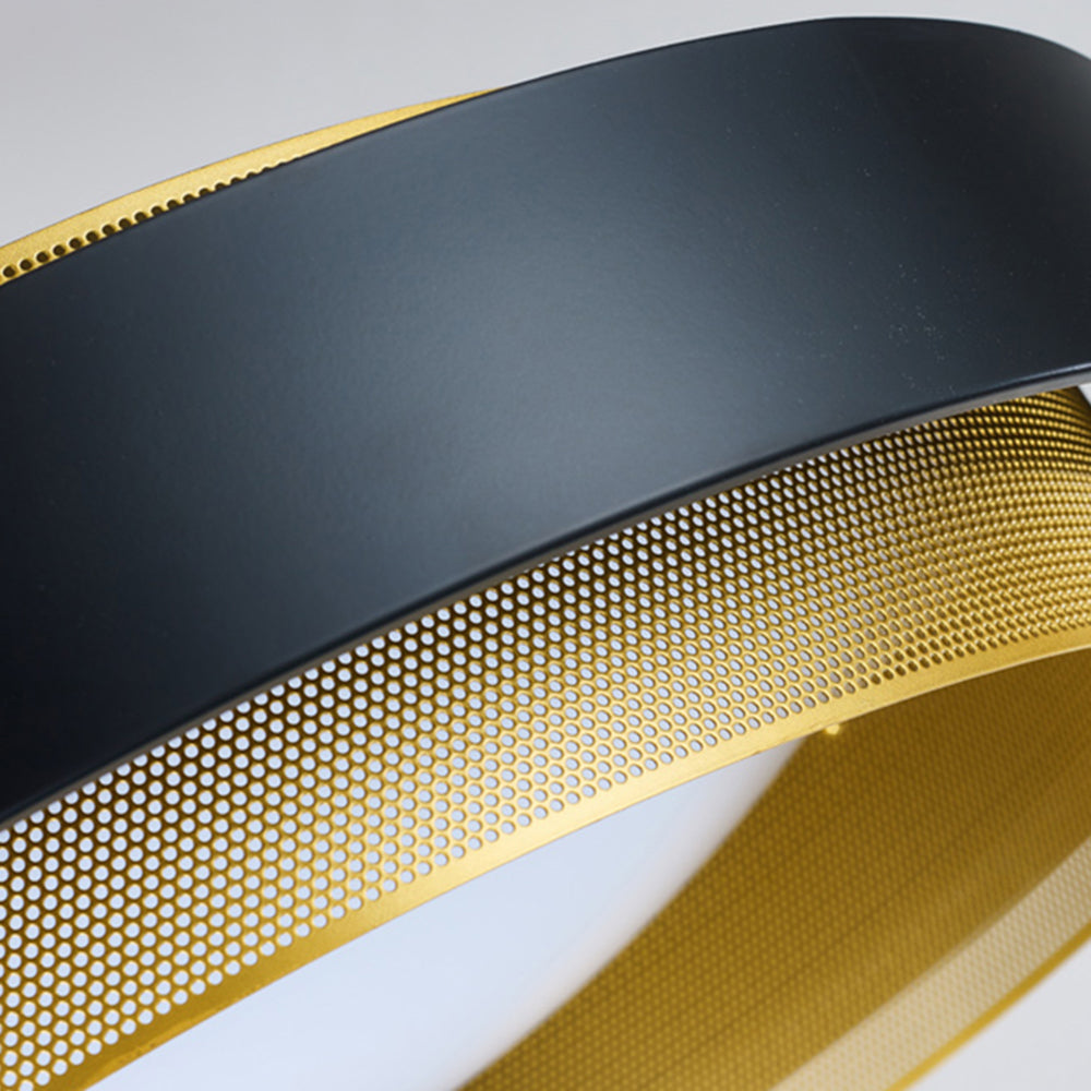 Arisha Plafonnier Anneau Moderne, Métal/Acrylique, Noir/Blanc, Salon - Neutralighting