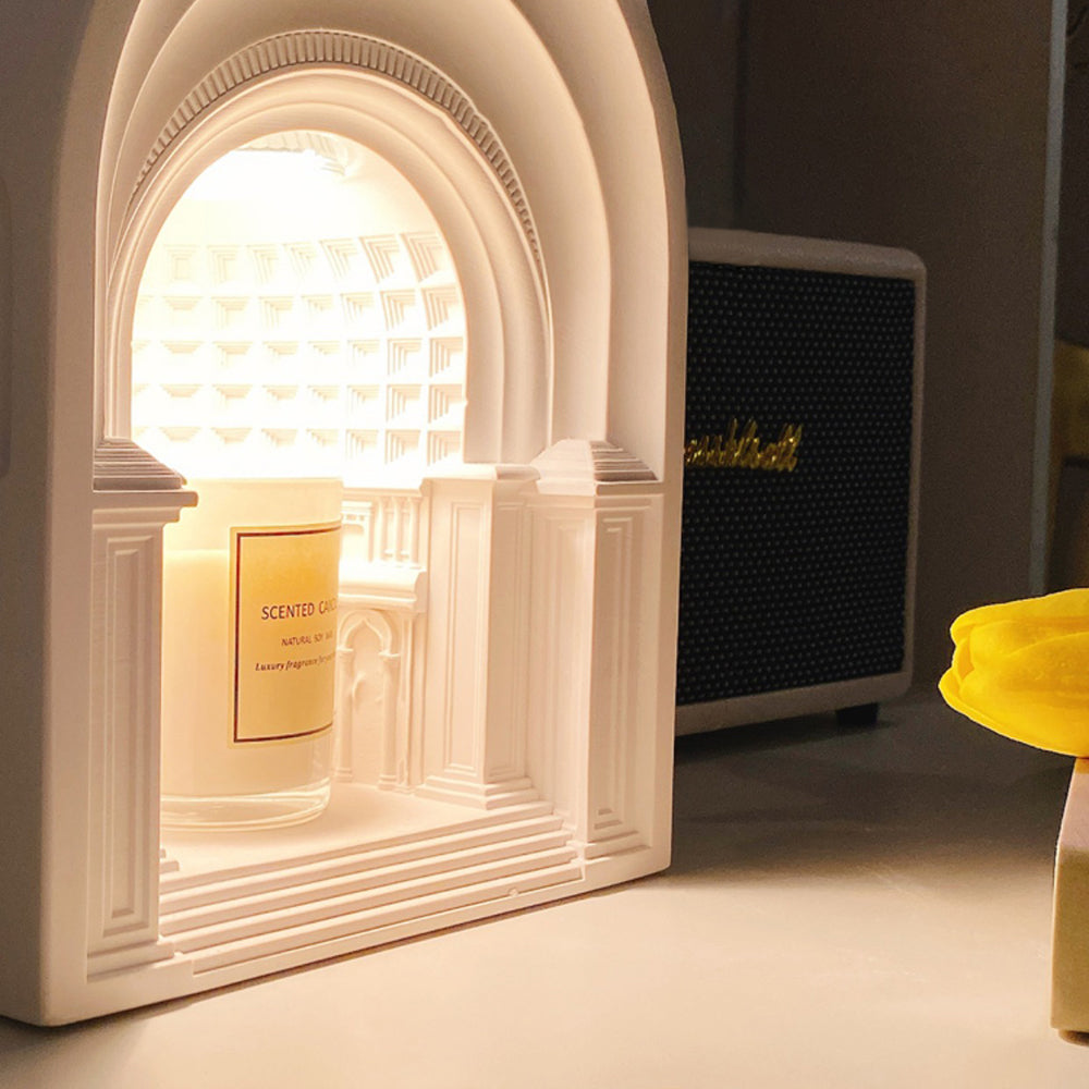 Ray Lampe de Table Dôme Art Deco, Plâtre, Blanc, Chambre/Salon - Neutralighting