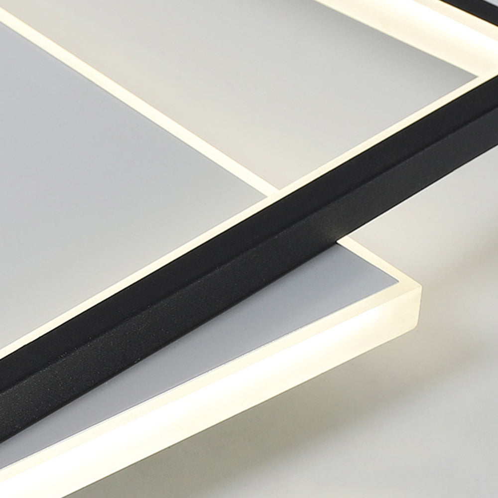 Arisha Plafonnier Carré/Rond Moderne, Métal/Acrylique, Blanc/Noir, Salon - Neutralighting