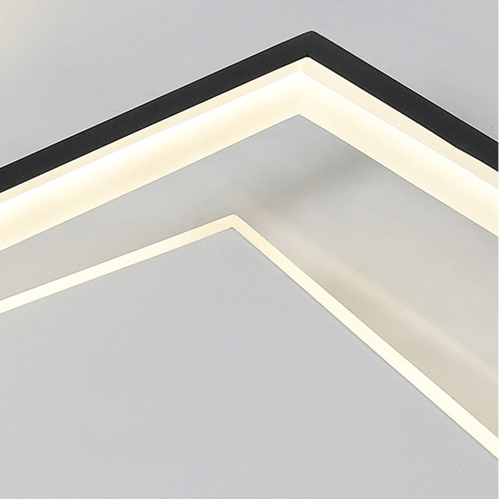 Arisha Plafonnier Carré/Rond Moderne, Métal/Acrylique, Blanc/Noir, Salon - Neutralighting