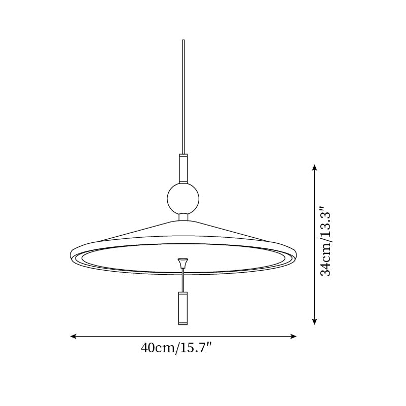Devon Pendant Lamp Wide-Brim Wood-Trim Minimalist - Letslighting