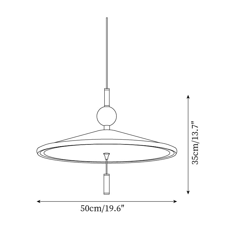 Devon Pendant Lamp Wide-Brim Wood-Trim Minimalist - Letslighting