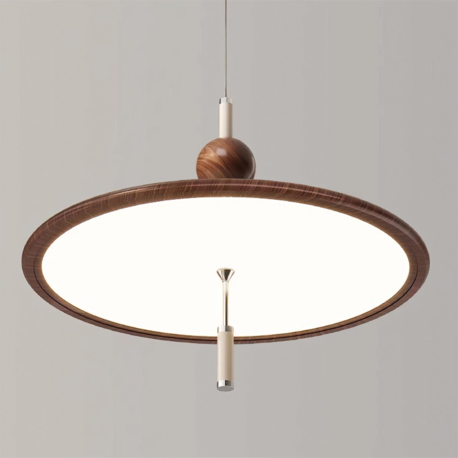Devon Pendant Lamp Wide-Brim Wood-Trim Minimalist - Letslighting