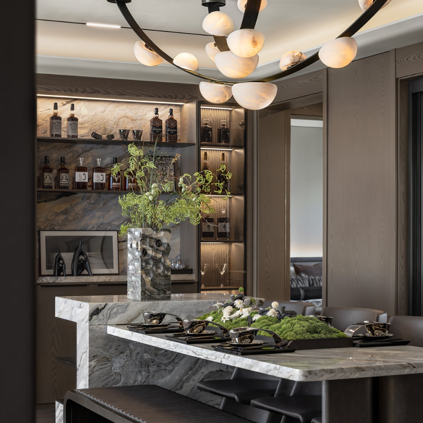 Evcaria Lustre Moderne en Albâtre - Neutralighting