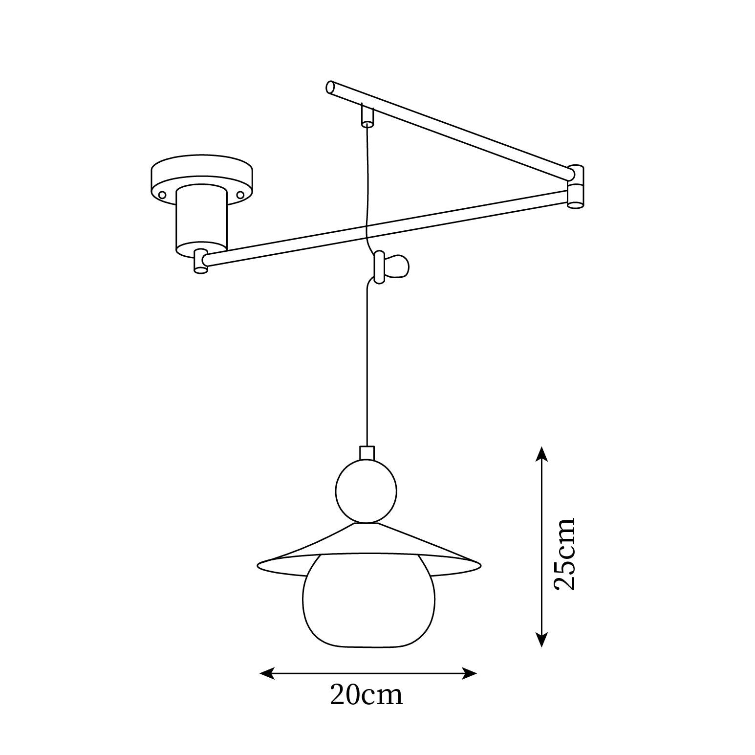 Diabolo Suspension à Bras Ajustable - Neutralighting
