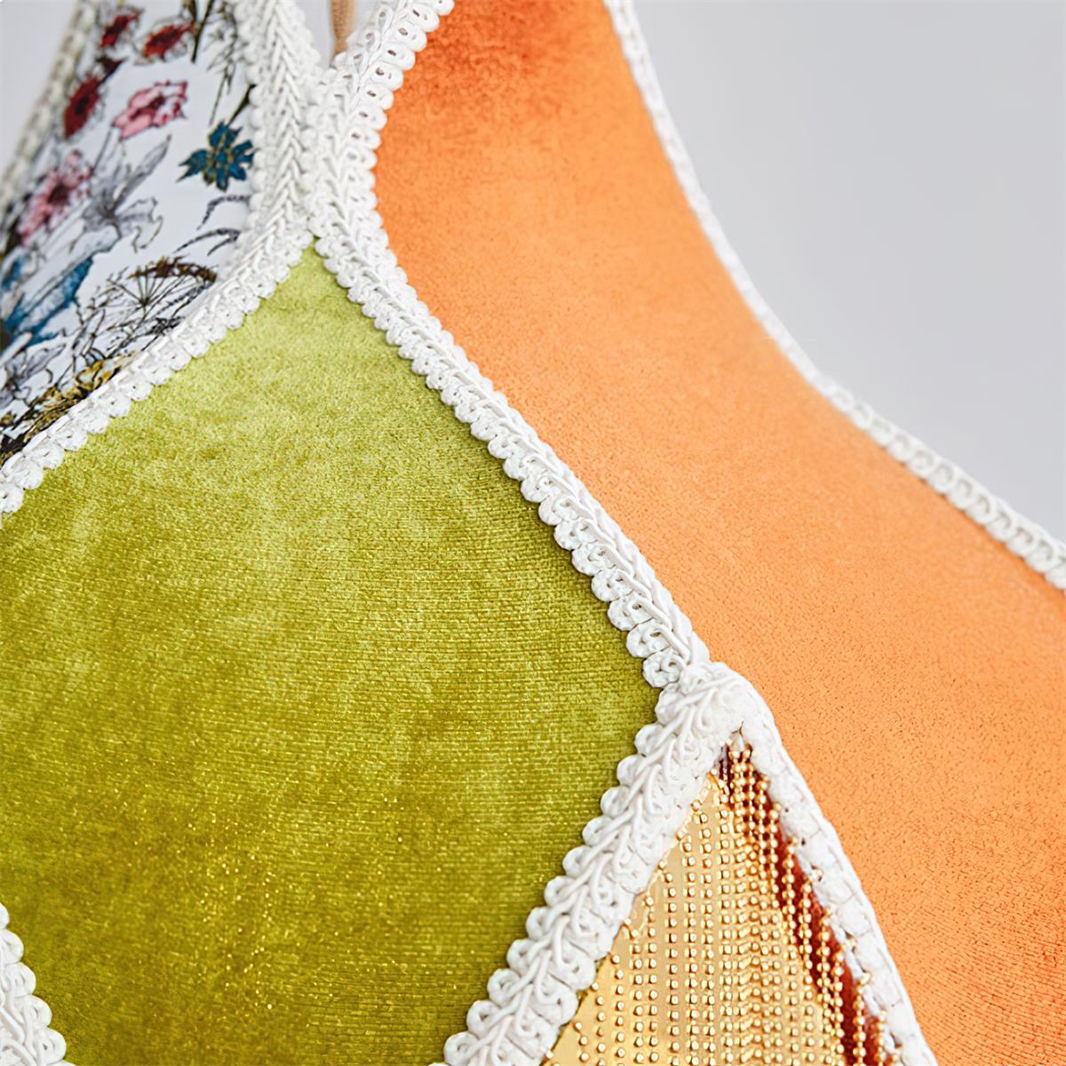 Lampe Suspension Abat-jour en Tissu Pétale Floral Franges Style Bohème - Neutralighting