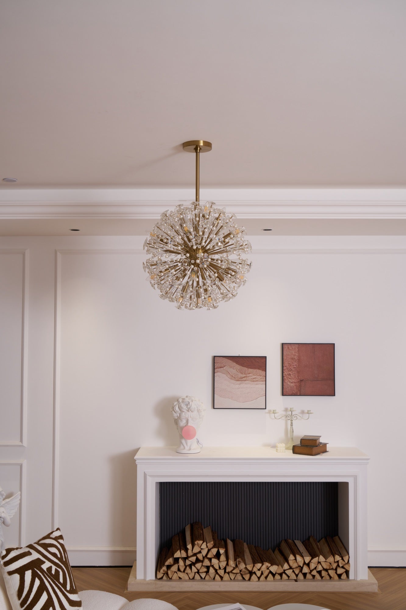 Aurora Chandelier Dickinson Gold Crystal Starburst - Letslighting