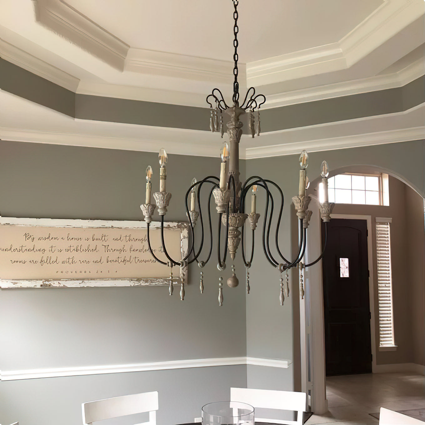 Epoch Lustre Bois Métal Luxe Postmoderne - Neutralighting