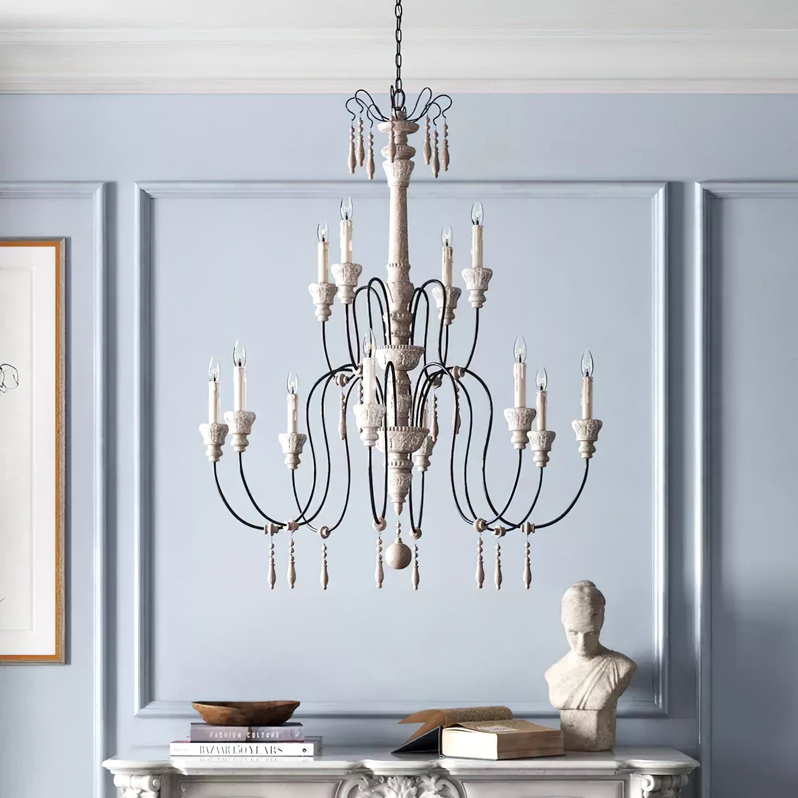 Epoch Lustre Bois Métal Luxe Postmoderne - Neutralighting
