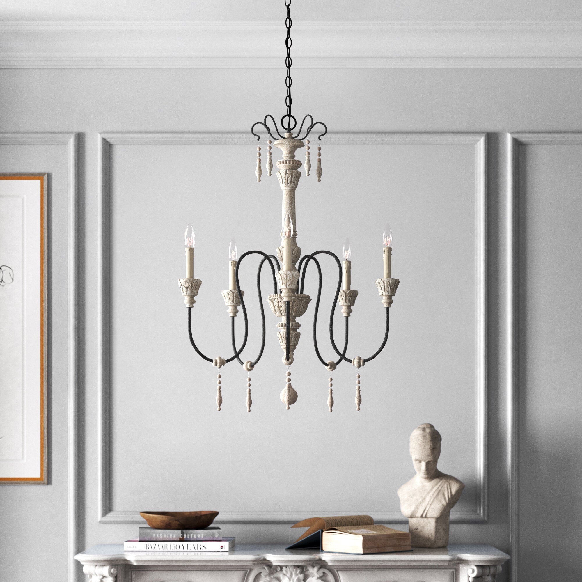 Epoch Lustre Bois Métal Luxe Postmoderne - Neutralighting