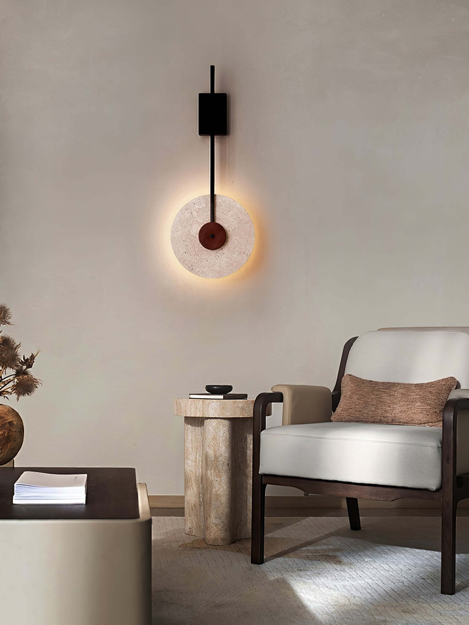 Elysia Applique Murale Moderne en Travertin - Neutralighting