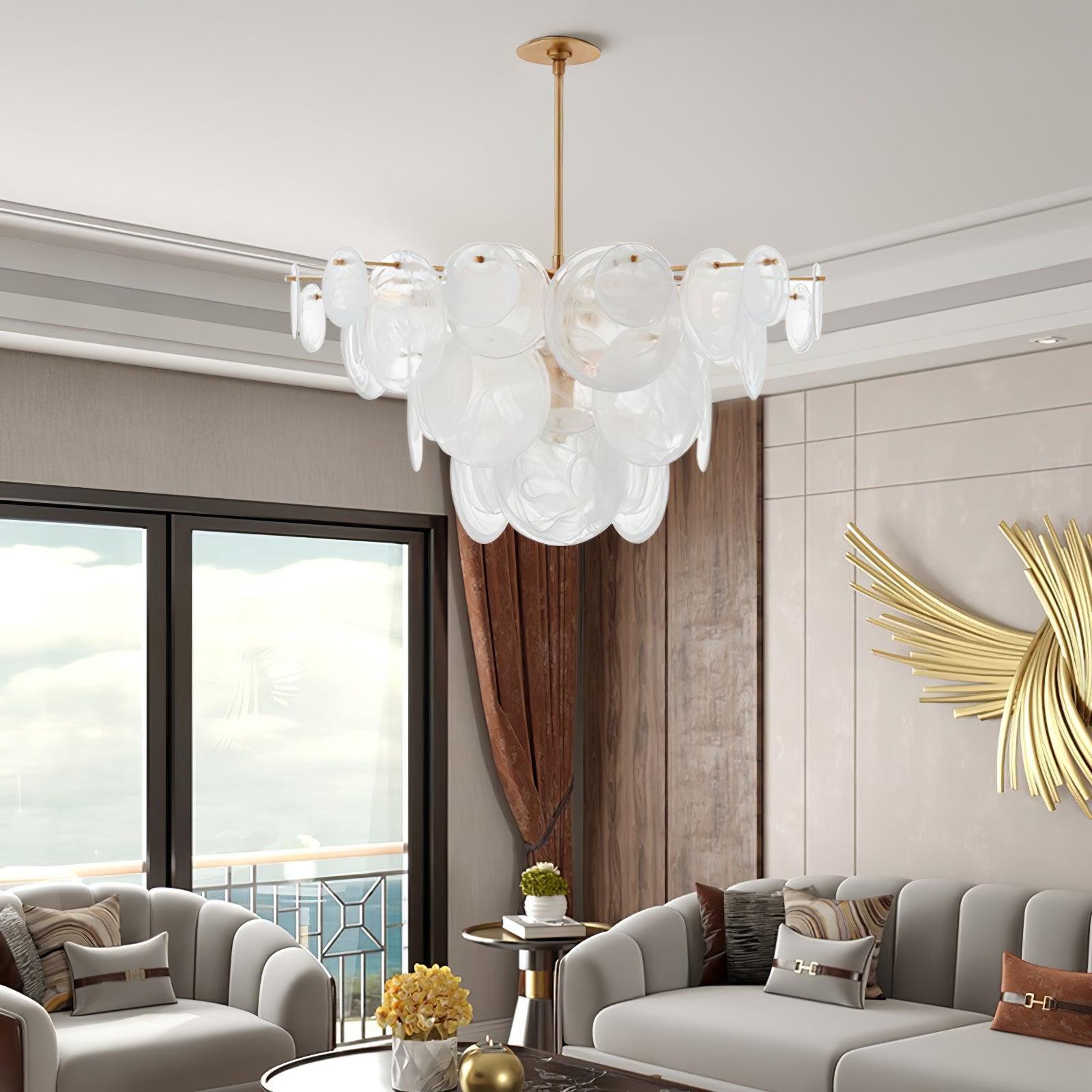 Olvynis Lustre en Cristal et Laiton avec Disques Luxueux - Neutralighting