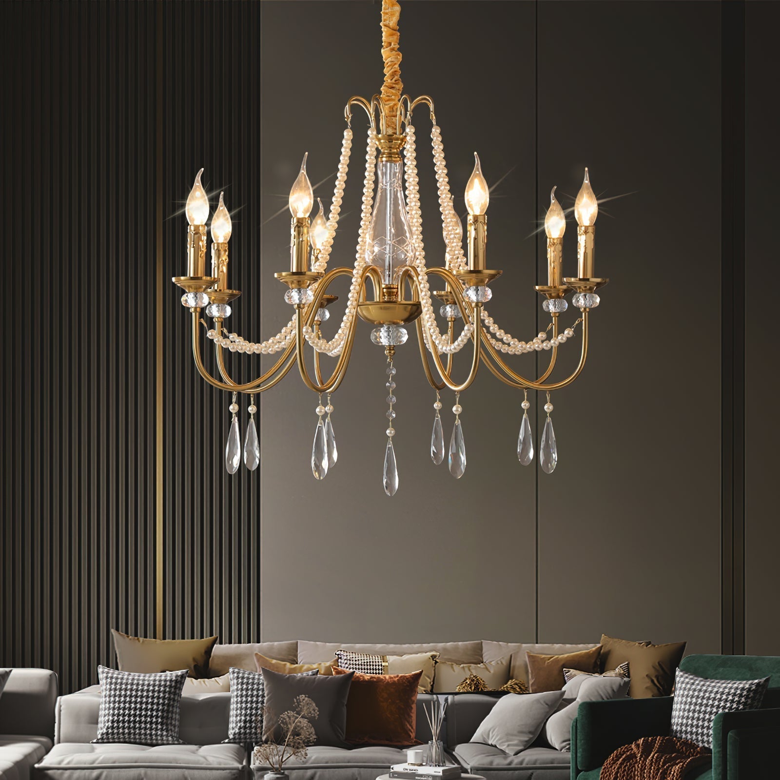 Mote Lustre Laiton Cristal Luxe Postmoderne - Neutralighting