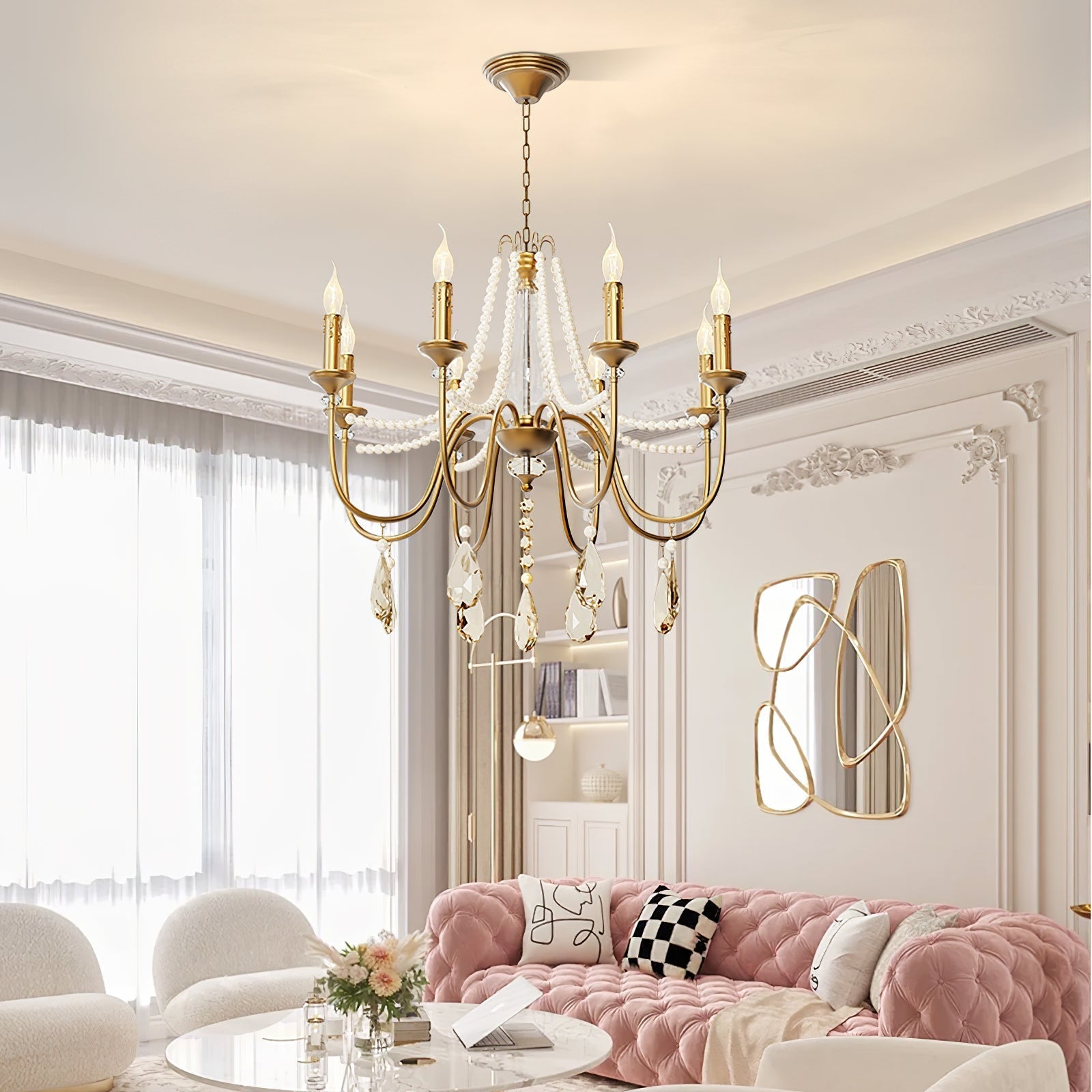Mote Lustre Laiton Cristal Luxe Postmoderne - Neutralighting