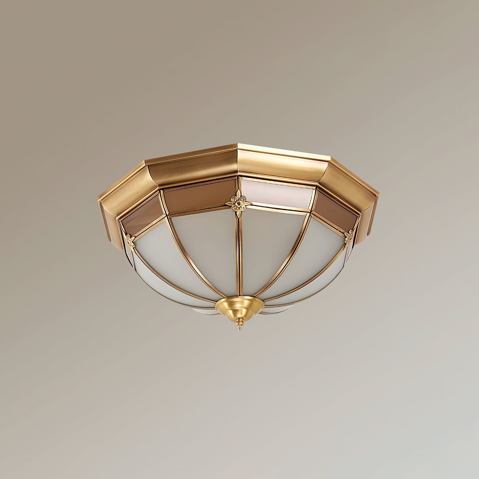 Dome Brass Flush Ceiling Lamp - Blowlighting