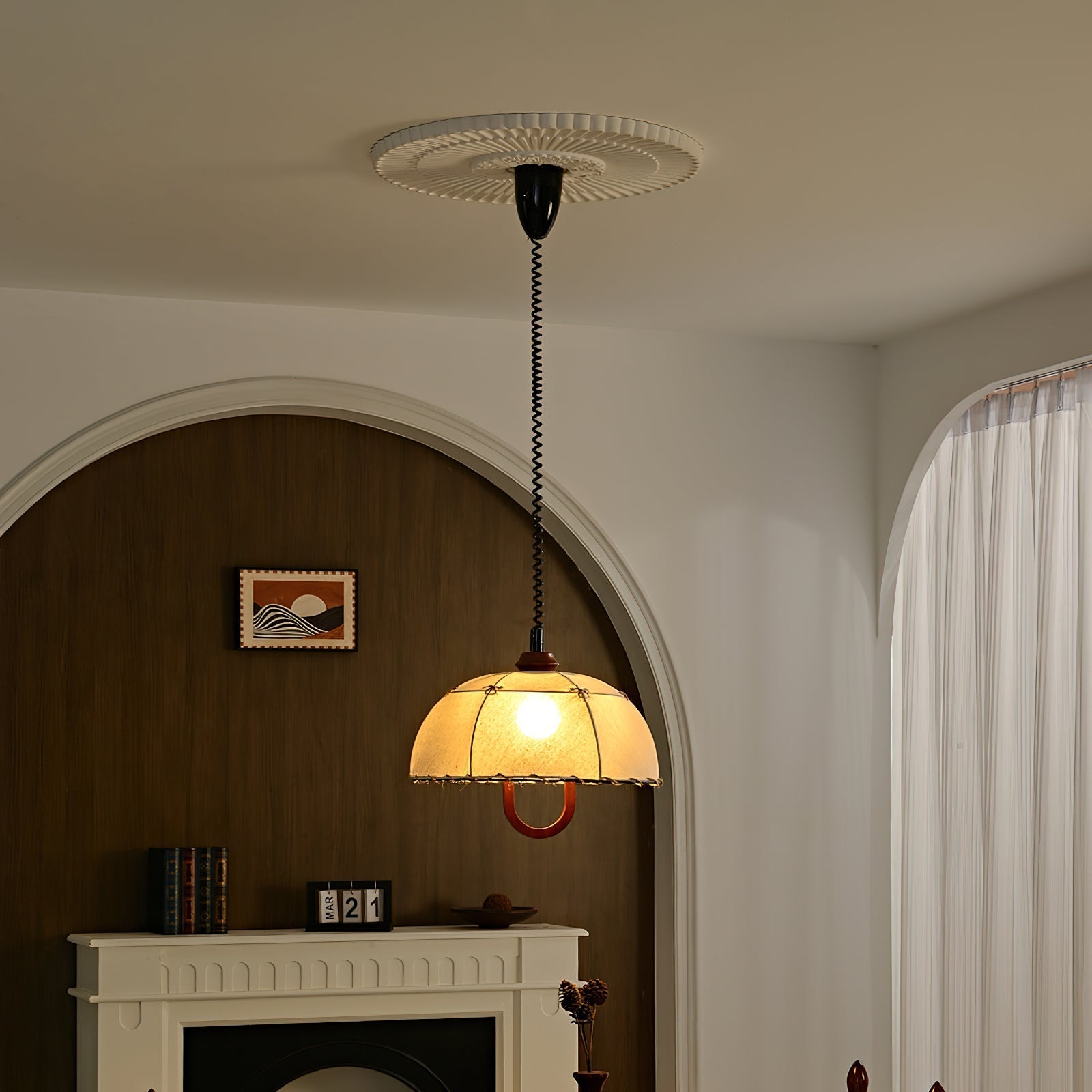Domea Suspension Abat-jour Parapluie en Tissu - Neutralighting