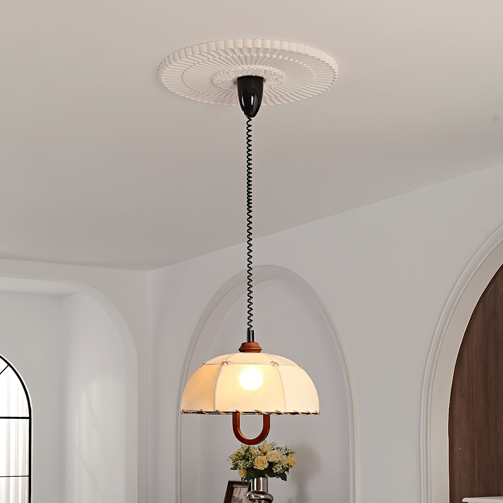 Domea Suspension Abat-jour Parapluie en Tissu - Neutralighting