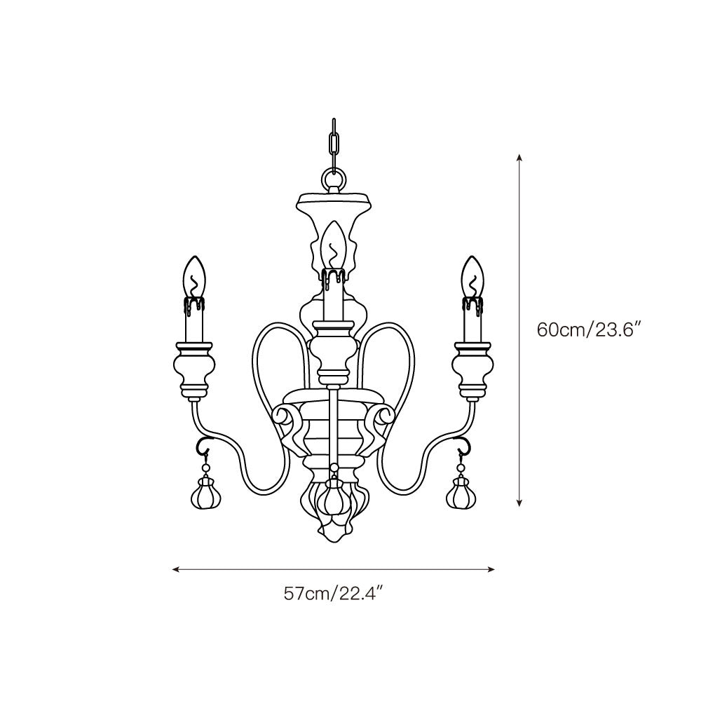 Quartz Chandelier Bois Métal Luxe Campagne Salon - Neutralighting