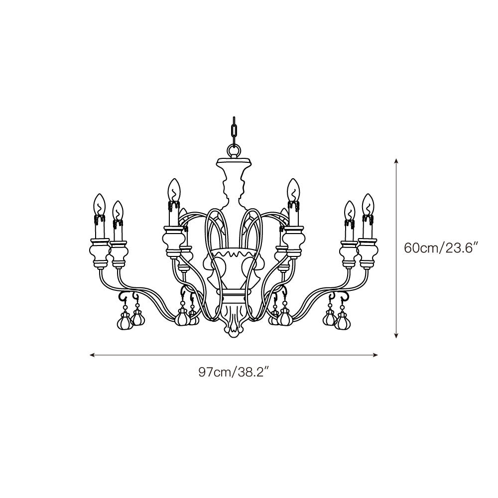 Quartz Chandelier Bois Métal Luxe Campagne Salon - Neutralighting