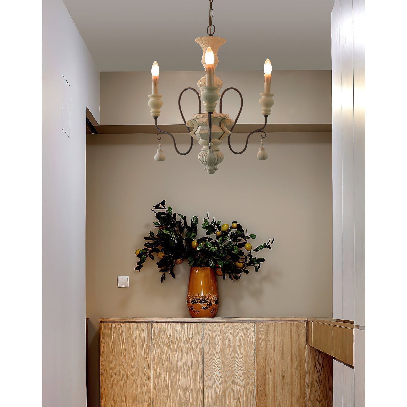 Quartz Chandelier Bois Métal Luxe Campagne Salon - Neutralighting