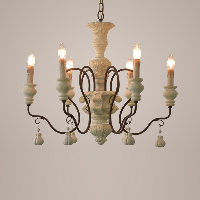 Quartz Chandelier Bois Métal Luxe Campagne Salon - Neutralighting