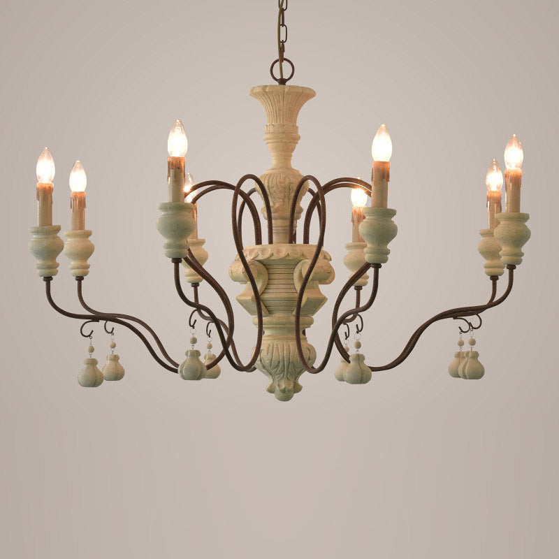 Quartz Chandelier Bois Métal Luxe Campagne Salon - Neutralighting