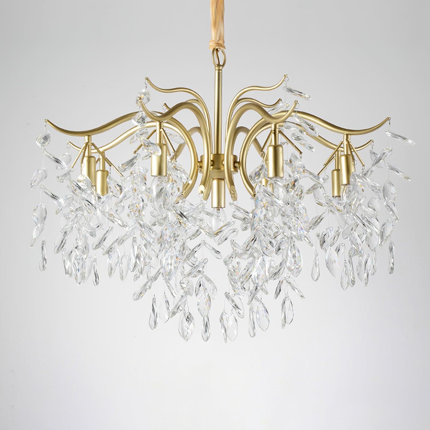 Lustra Chandelier Fer Cristal Feuille - Neutralighting