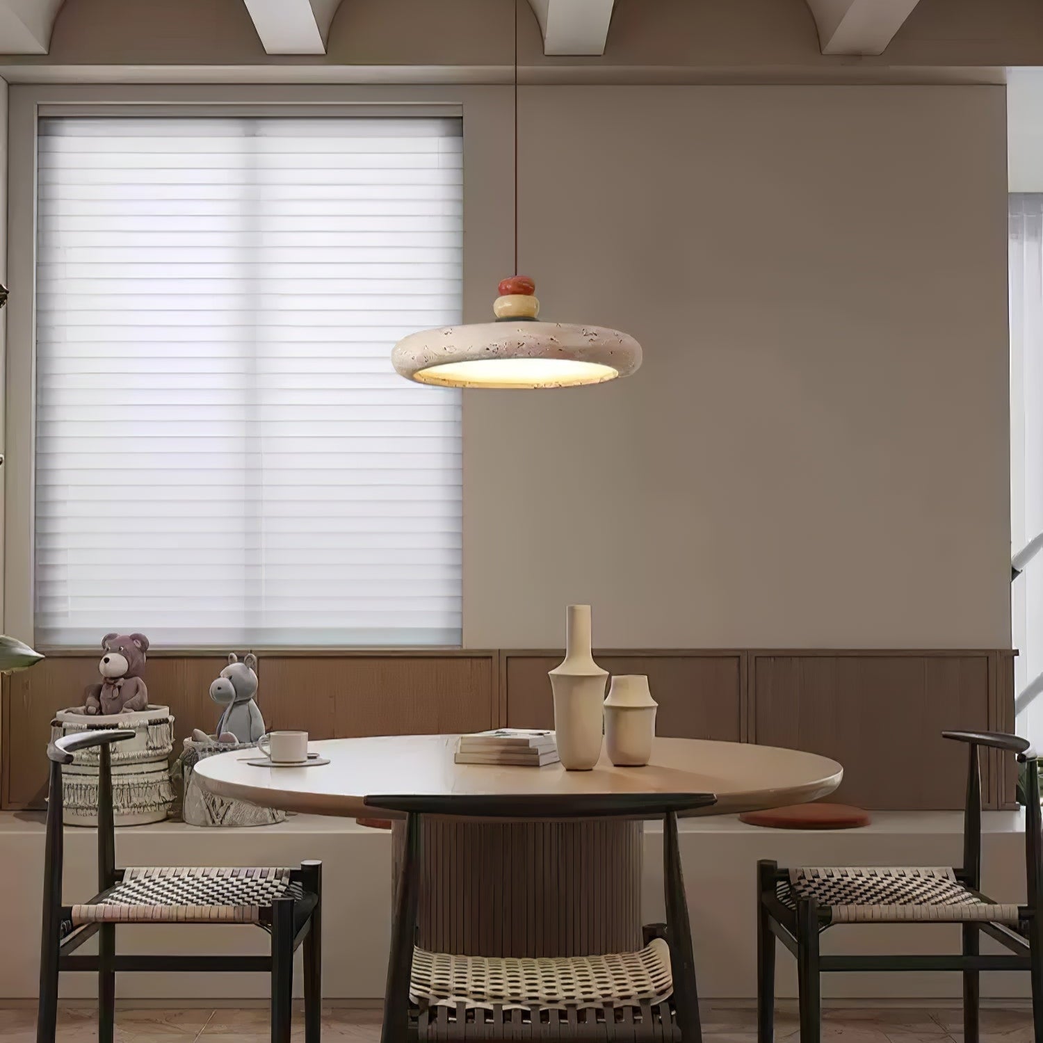Cuvarora Disque Travertin Pendentif Lumière - Neutralighting