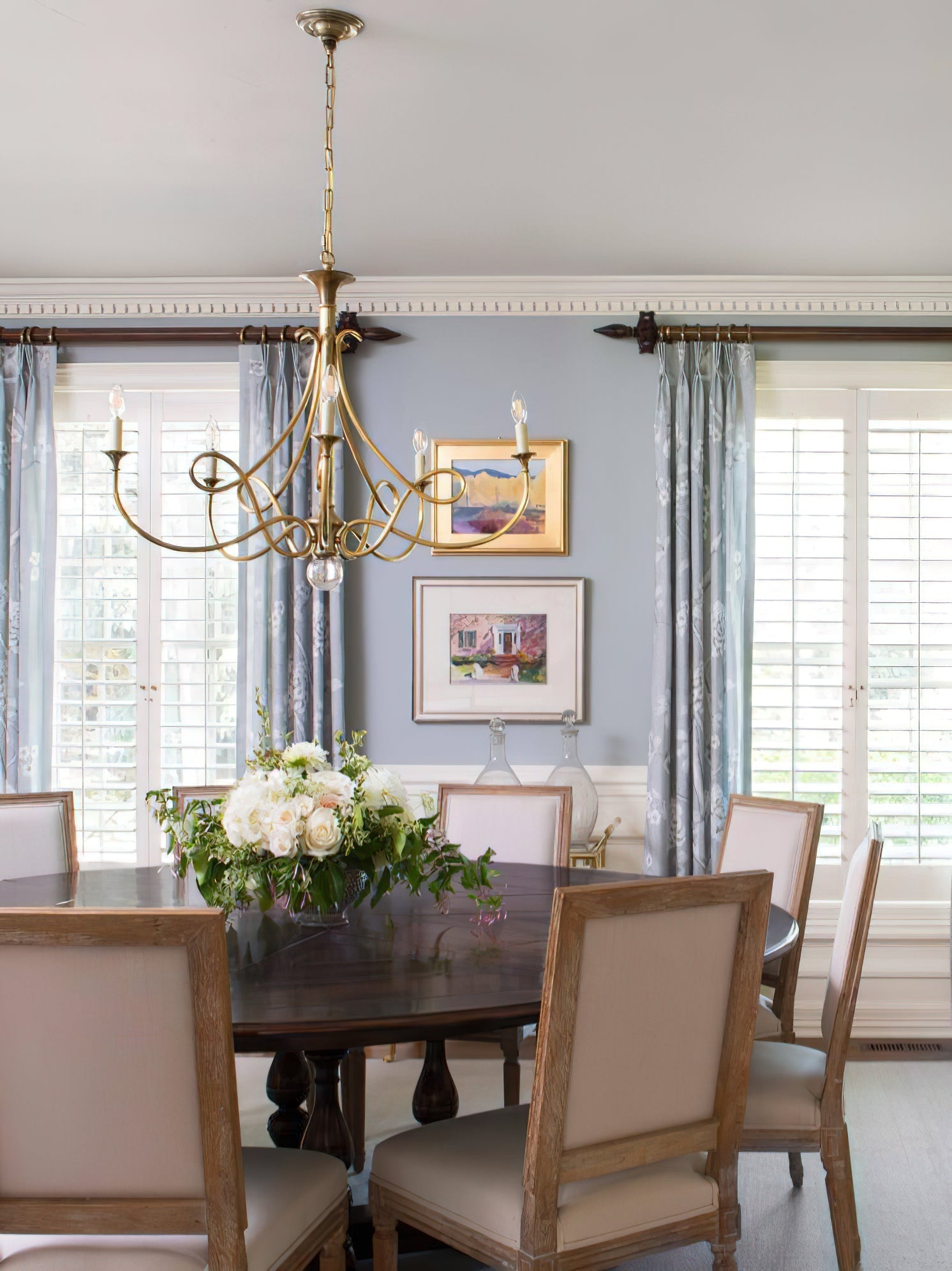 Braid Chandelier Cristal Laiton Double Vintage Salon - Neutralighting