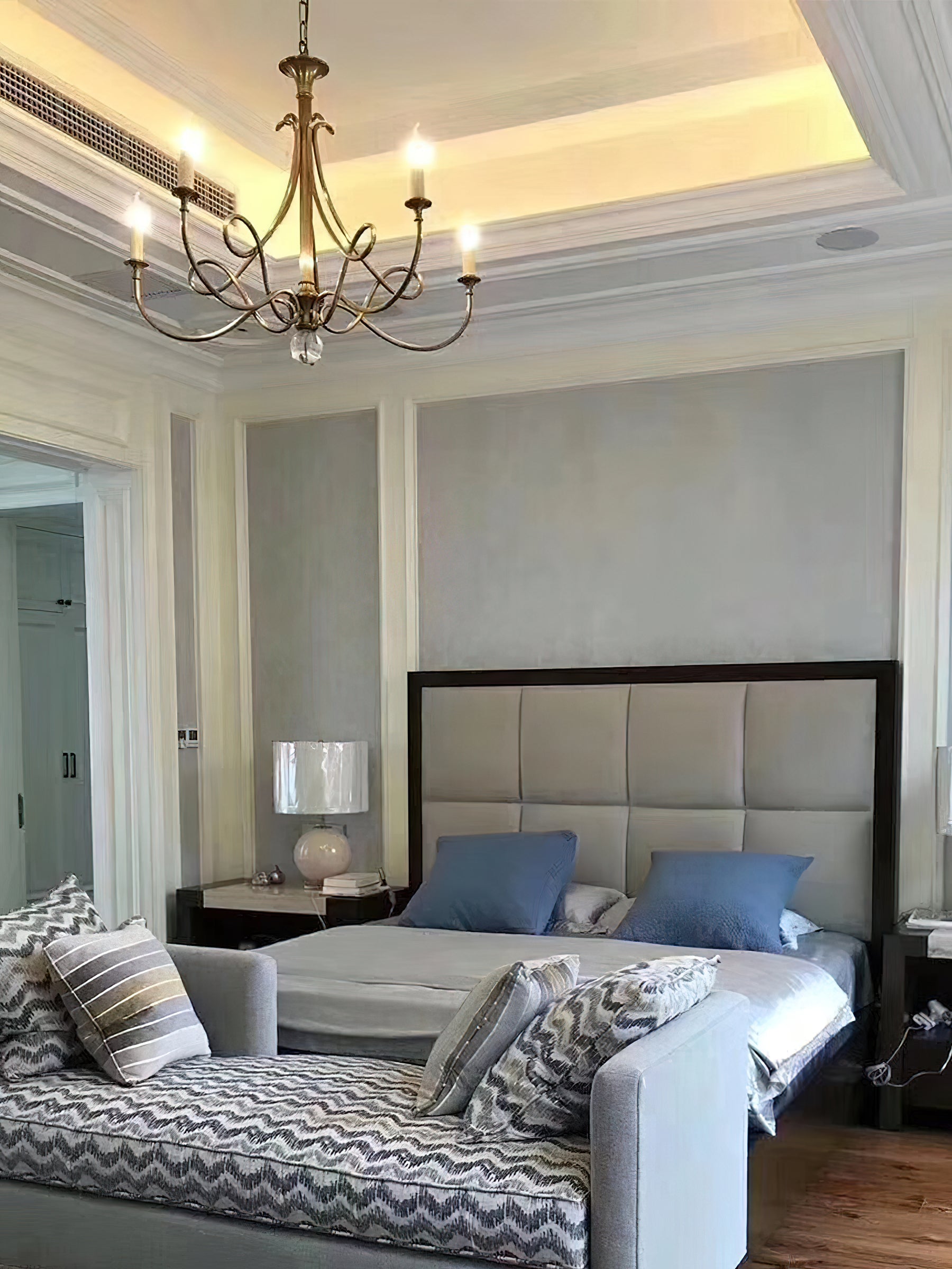 Braid Chandelier Cristal Laiton Double Vintage Salon - Neutralighting